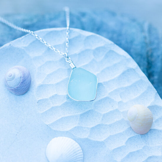 Sea glass pendant aqua - Image 5