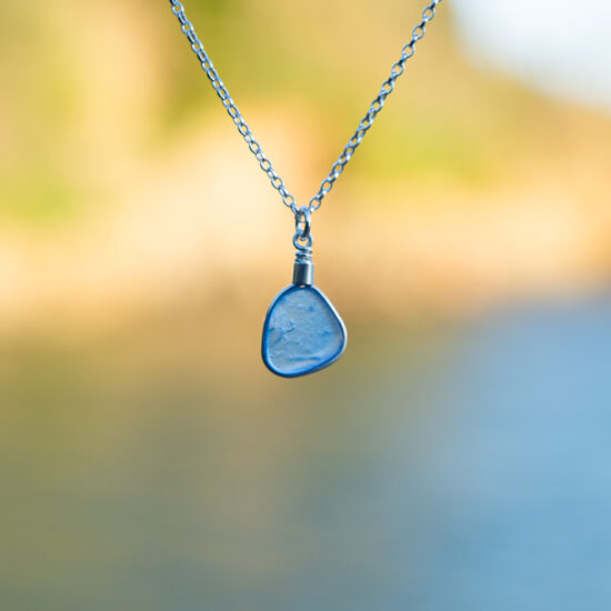 Sea Glass Pendant Blue Rare - Image 2