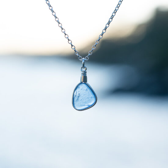 Sea Glass Pendant Blue Rare - Image 4