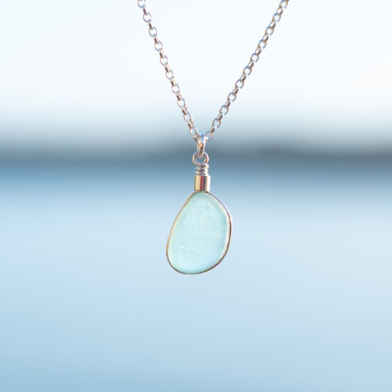 Sea glass pendant aqua - Image 2