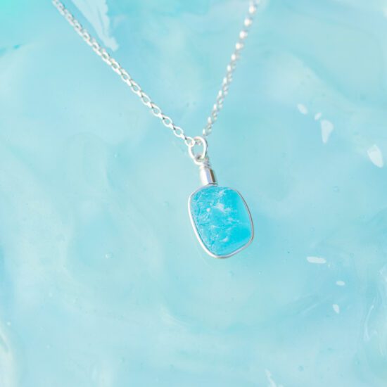 RARE FIND Sea glass pendant - turquoise bonfire