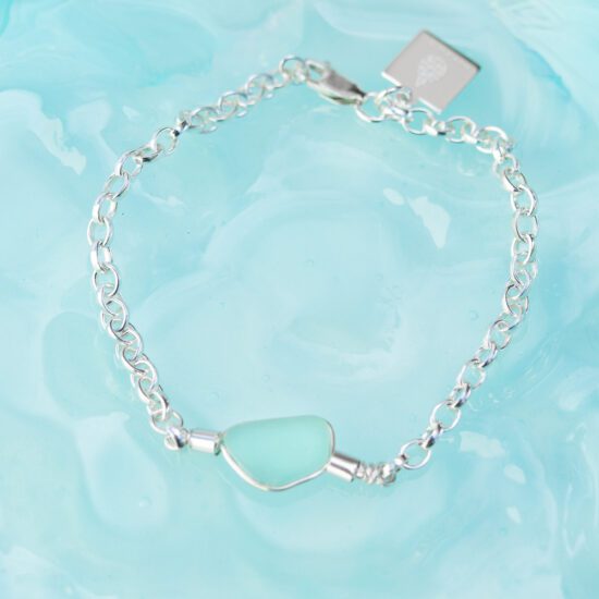 Sea Glass Bracelet - aqua