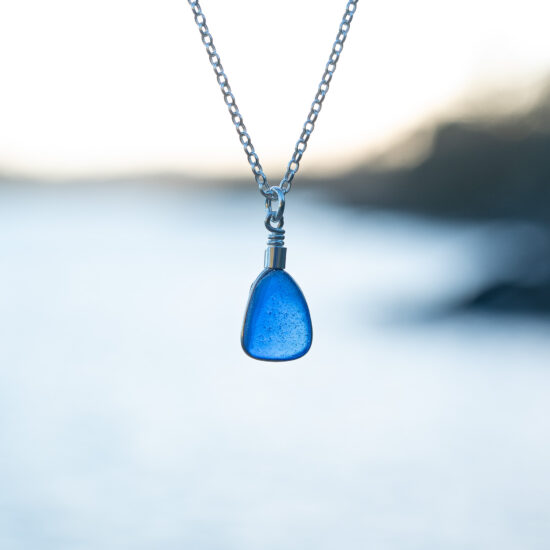 Sea Glass Pendant Cobalt Blue Rare - Image 4