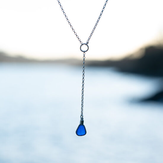 Sea Glass Lariat Cobalt Blue RARE - Image 4