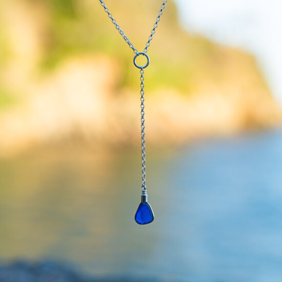 Sea Glass Lariat Cobalt Blue RARE - Image 2