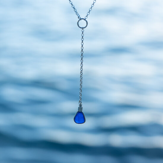 Sea Glass Lariat Cobalt Blue RARE