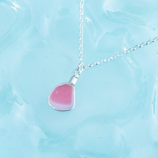 RARE FIND - Sea glass pendant pink