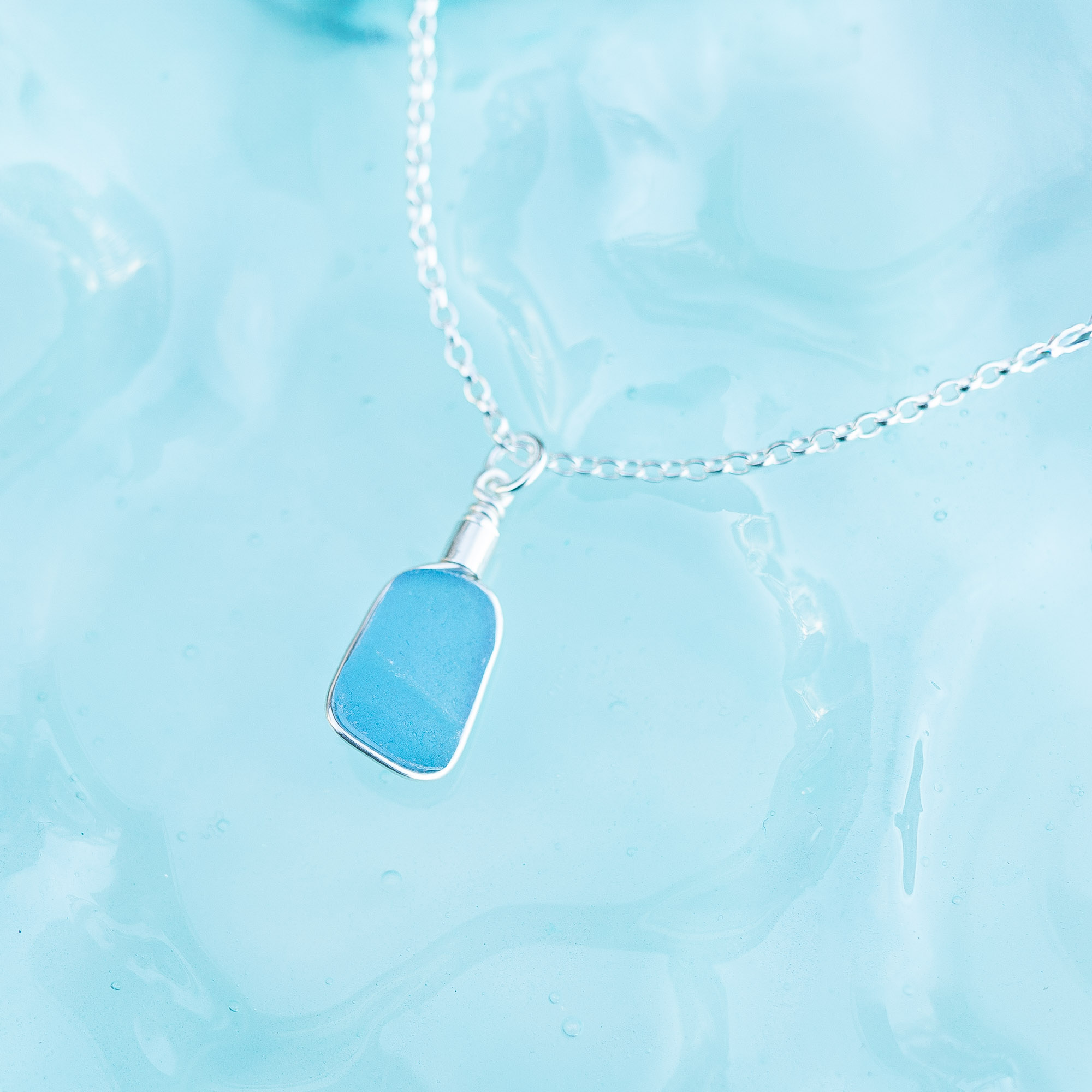 RARE FIND - Sea glass pendant cornflower blue