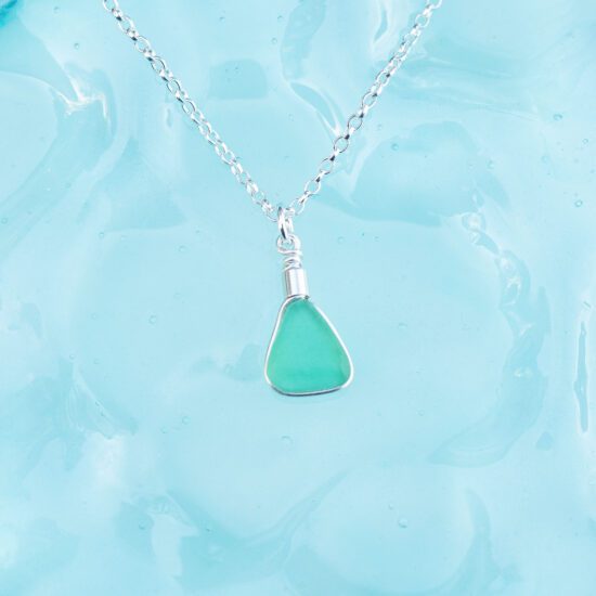 Sea glass pendant sea foam green