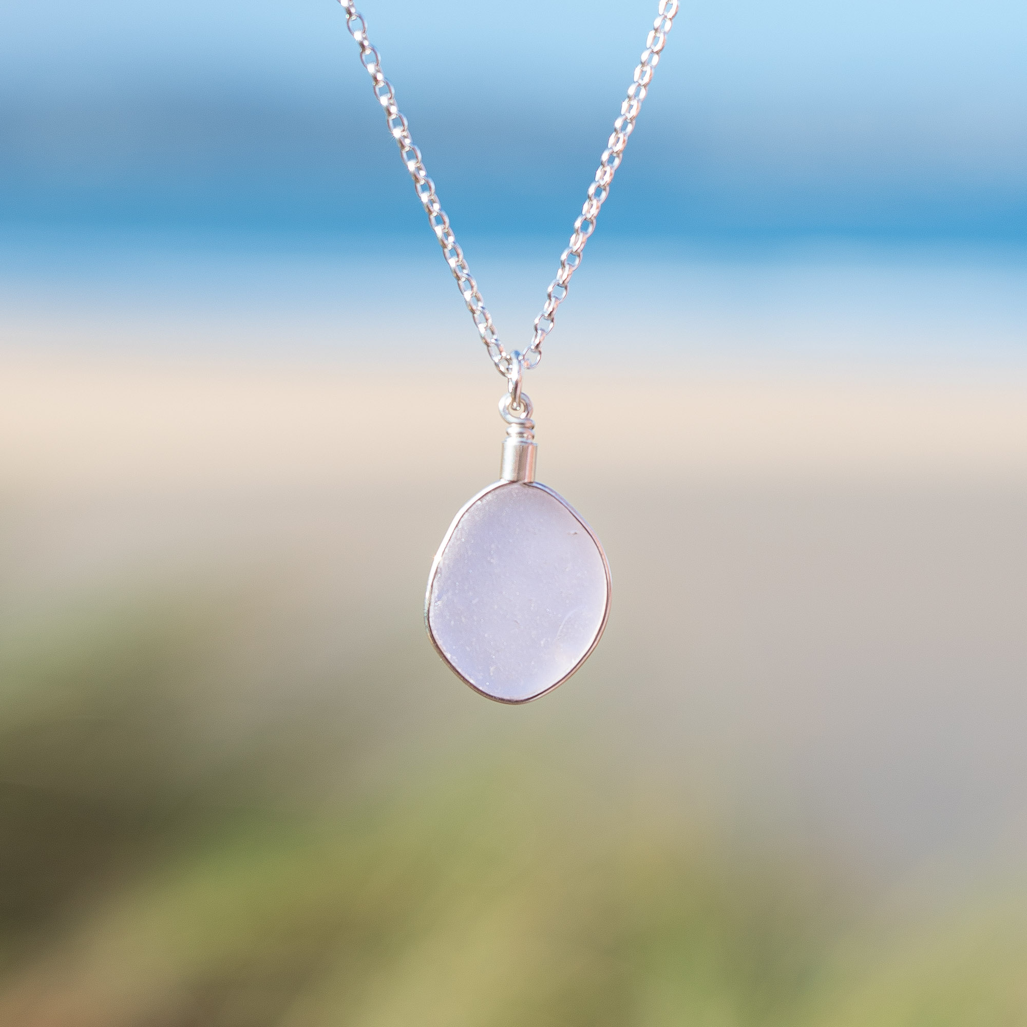 RARE FIND - Sea glass pendant lavender