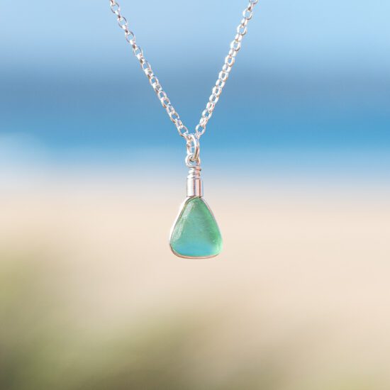 Sea glass pendant sea foam green