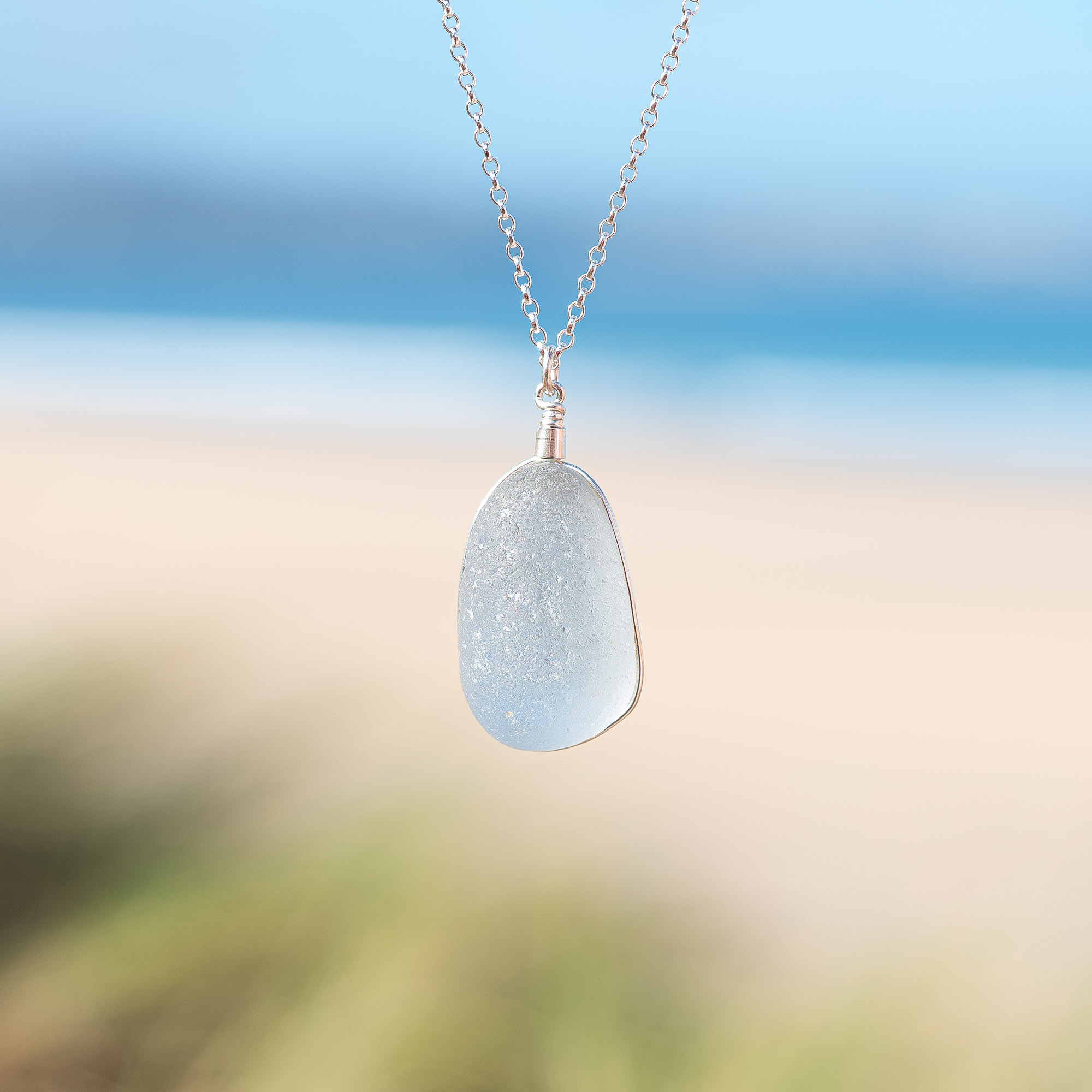 RARE FIND - Sea glass large chunky grey