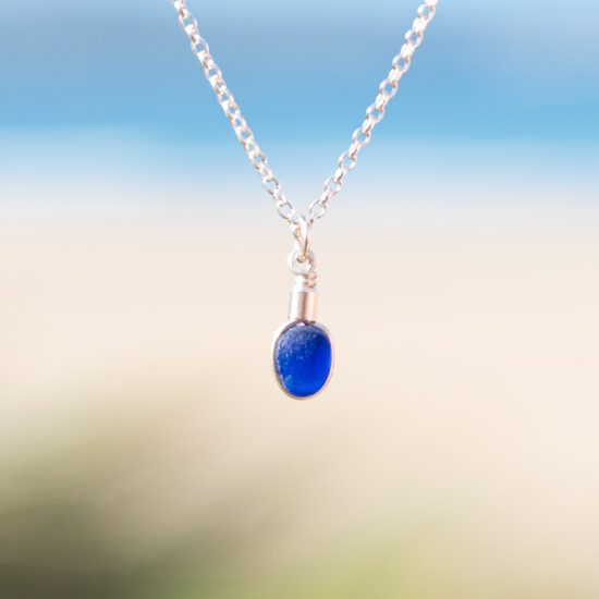 RARE FIND - Sea glass pendant blue