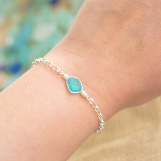 RARE FIND Sea Glass Bracelet Turquoise
