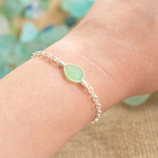 Sea Glass Bracelet Sea Foam Green