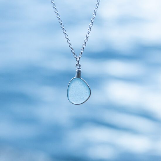 RARE FIND - Sea glass pendant cornflower blue