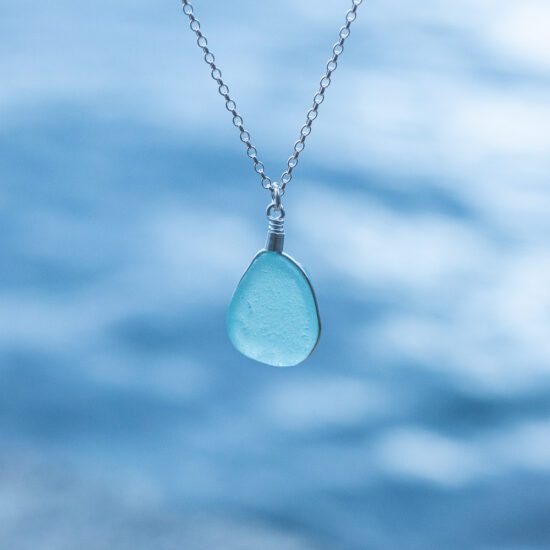 Sea glass pendant sea foam green