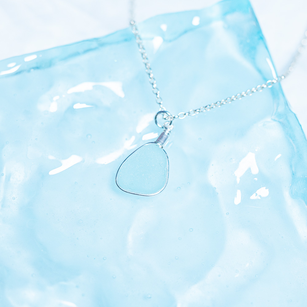 Sea glass pendant aqua - Image 3