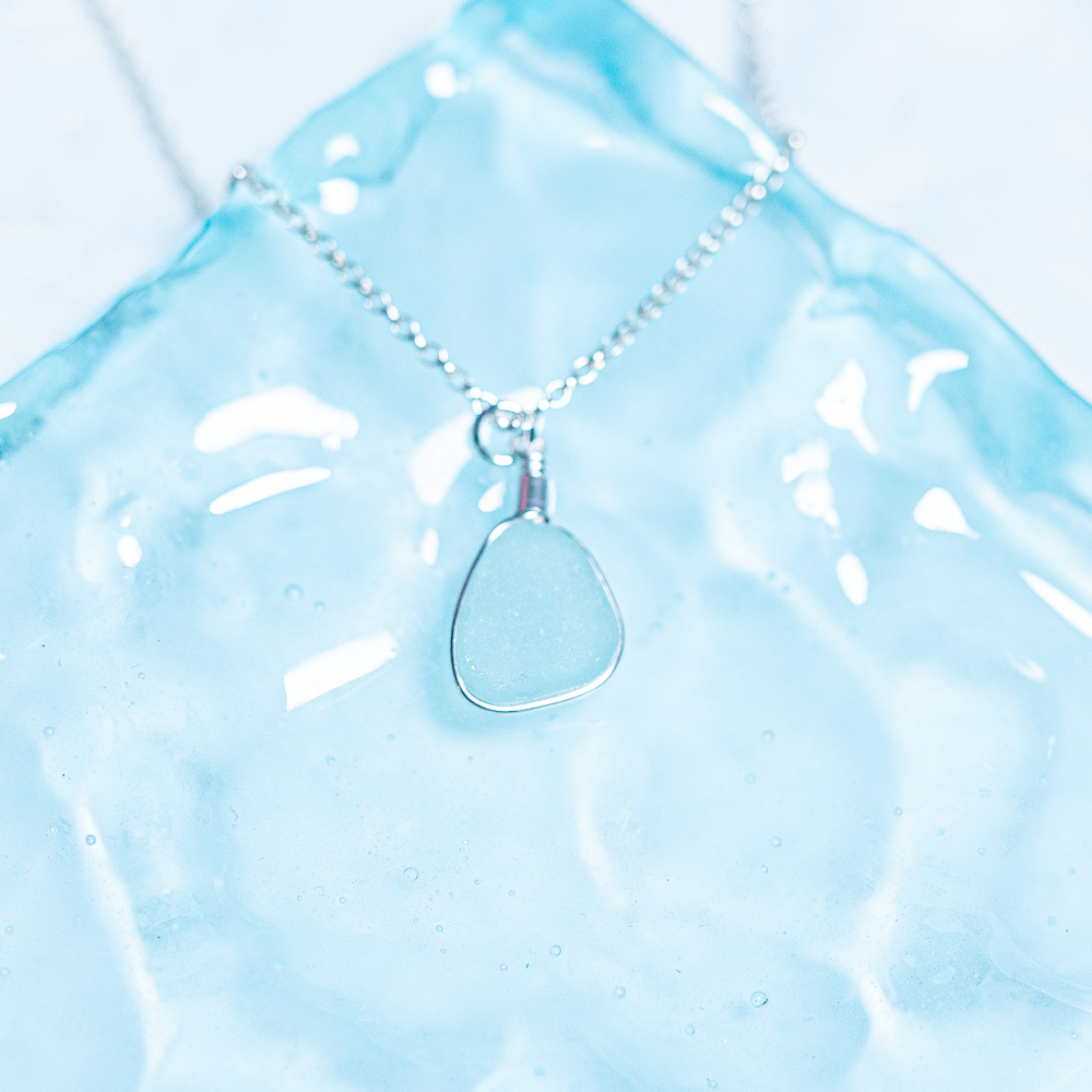 Sea glass pendant aqua - Image 5