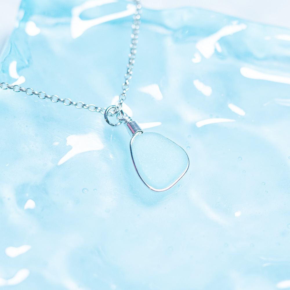 Sea glass pendant aqua - Image 4