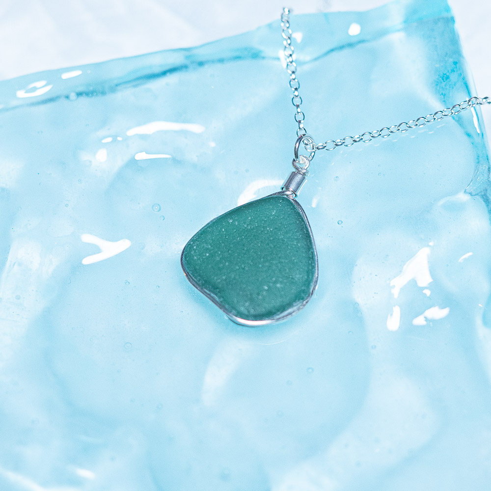 Sea glass pendant aqua - Image 5
