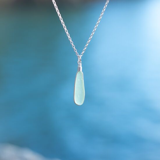 Sea glass pendant sea foam green