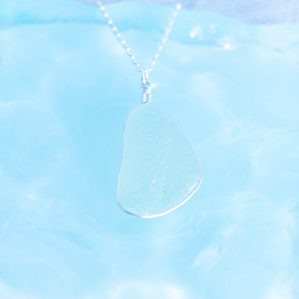 Sea glass pendant aqua - Image 4
