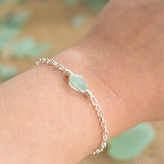 Sea Glass Bracelet - aqua