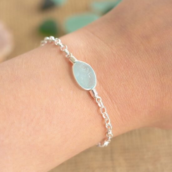 Sea Glass Bracelet - aqua