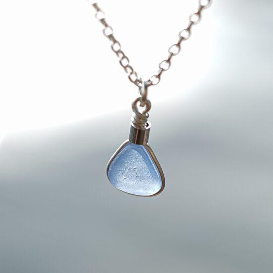 RARE FIND Sea glass pendant - sky blue