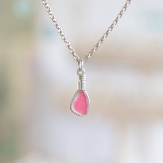 RARE FIND Sea glass pendant - pink