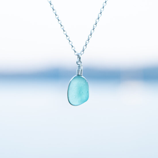Sea Glass Pendant Teal Rare - Image 2