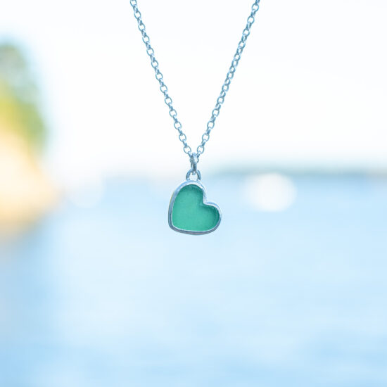 Sea Glass Pendant Limited edition heart No.3 - Image 3