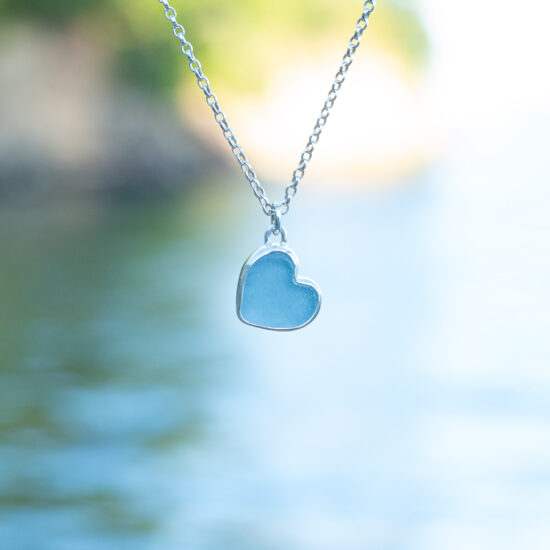 Sea Glass Pendant Limited edition heart No.2 - Image 5