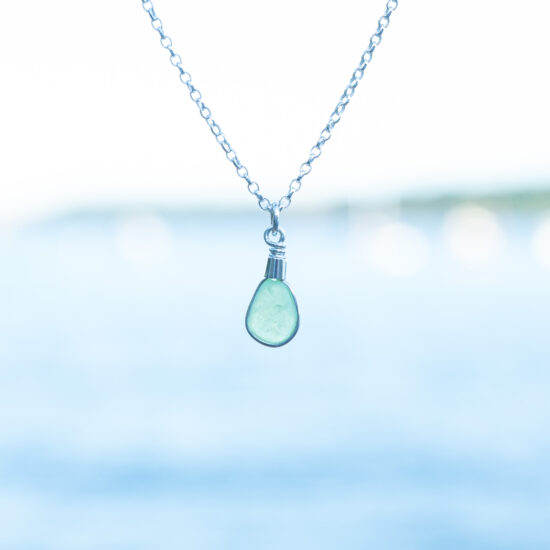 Sea Glass Pendant yellow ultra rare - Image 3