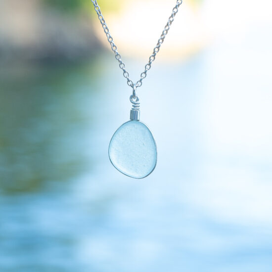 Sea glass pendant aqua - Image 6