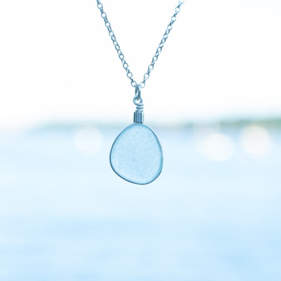 Sea glass pendant aqua - Image 4
