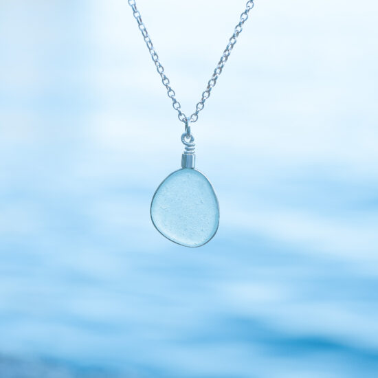 Sea glass pendant aqua - Image 3
