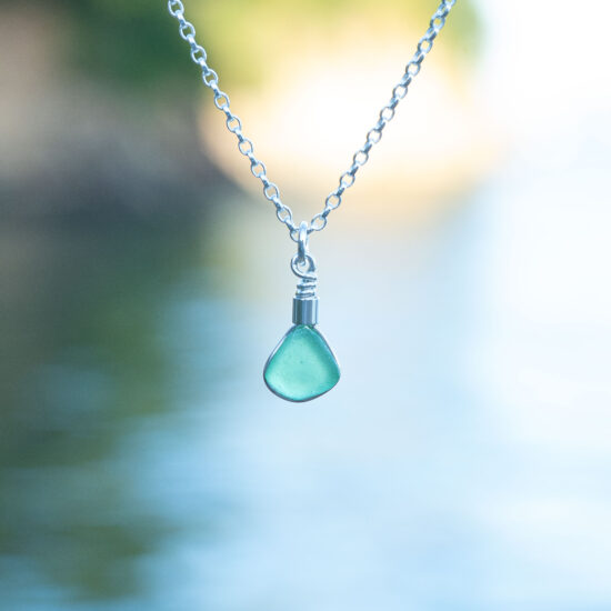 Sea glass pendant green - Image 3