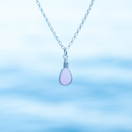 Sea Glass Pendant pink ultra rare - Image 5
