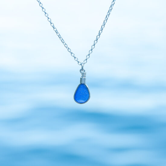 Sea Glass Pendant Cobalt Blue Rare - Image 5