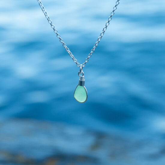 Sea Glass Pendant yellow ultra rare - Image 2