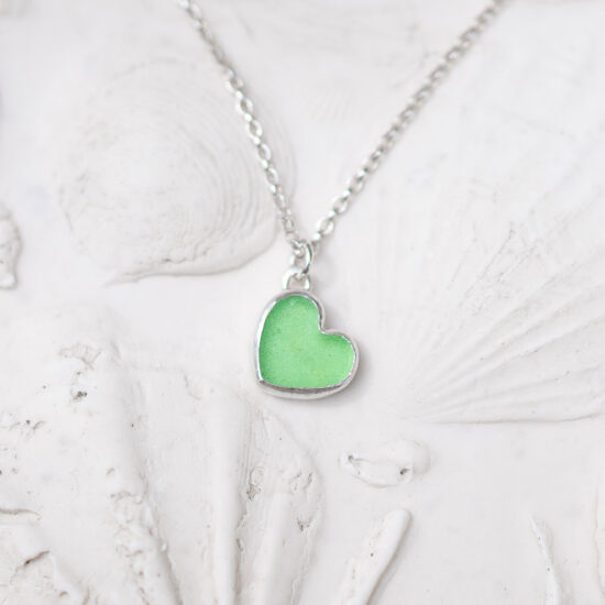 Sea Glass Pendant Limited edition heart No.3