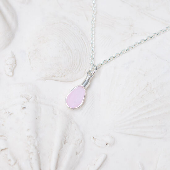 Sea Glass Pendant pink ultra rare - Image 3