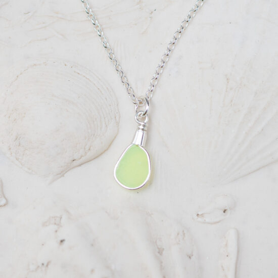 Sea Glass Pendant yellow ultra rare