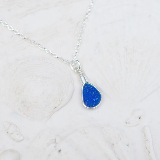 Sea Glass Pendant Cobalt Blue Rare - Image 7