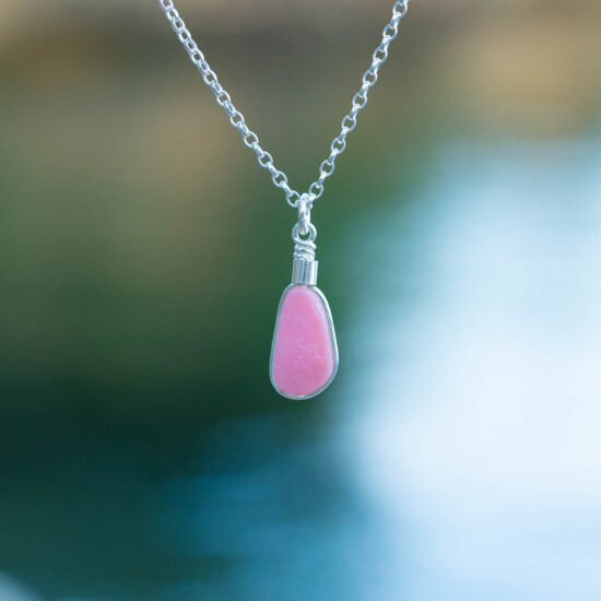 RARE FIND - Sea glass pendant pink - Image 2