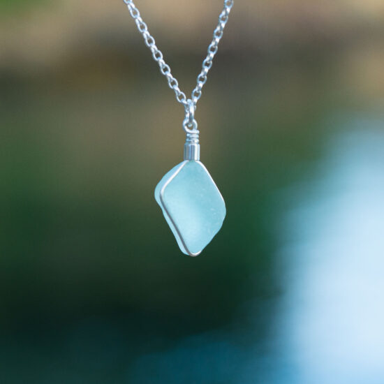 Sea glass pendant aqua - Image 2