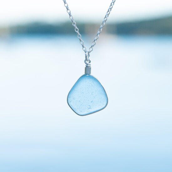 RARE FIND - Sea glass pendant cornflower blue - Image 3