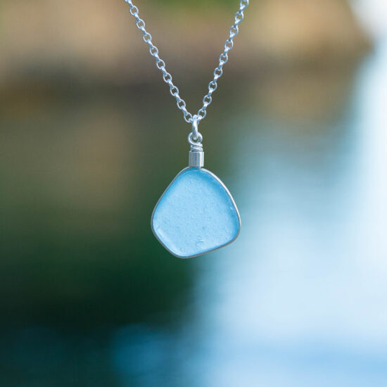 RARE FIND - Sea glass pendant cornflower blue - Image 2